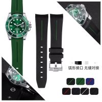 Suitable For Old-Fashioned Black Green Water Ghost Air Overlord Type Silicone Rubber Watch Strap GMT Sports Men 20/22mm