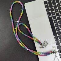 Short and Long Wrist Style Rhinestone Pendant Mobile Phone Lanyard Full Diamond Pendant Colorful Long Neck Strap Anti Loss Sling