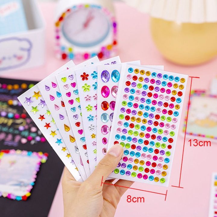1-6sheets-3d-gem-acrylic-crystal-stickers-kids-diy-decoration-self-adhesive-jewel-crafts-sparkly-rhinestone-stickers-girls-gifts