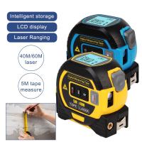 Laser Levels &amp; Accessories 5M Distance Meter Tape Measure Ruler Laser Rangefinder 3 in 1 LCD Display with Backlight Building Measurement Device