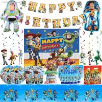 ✲❀◇ Cartoon Toy Story Party Decoration Disposable Tableware Paper Plat Backdrop Buzz Lightyear Balloons Kids Birthday Party Supplies