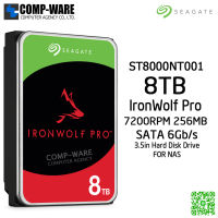 Seagate 8TB IronWolf Pro NAS 3.5" SATA 6Gb/s 7200RPM 256MB Cache Internal Hard Drive for NAS ST8000NT001 - 5Y Warranty