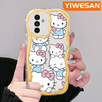 YIWESAN เคสปลอกสำหรับ Samsung กาแลคซี A13 A13 5G เคส A14 A04s ลายการ์ตูนน่ารักเฮลโลคิตตี้เคสโทรศัพท์โปร่งใสนิ่มเนื้อครีมใหม่เคสซิลิโคนกันกระแทกป้องกันเลนส์กล้องเคสใส