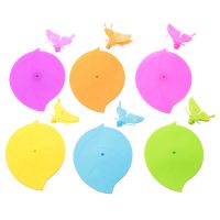 THLT9A 6Pcs Silicone Cup Covers Butterfly Mug Cup Lids Anti-Dust Airtight Seal Mug Cover Food Covers for Bowls, Cups,Pots