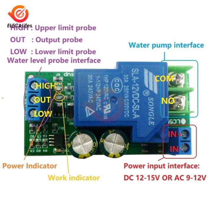 High Power 30a 12v Water Level Automatic Controller Liquid Sensor