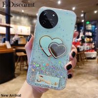 เคสโทรศัพท์ใหม่สำหรับ Realme 11 4G ฝาปิดกลิตเตอร์นิ่มใสลายความรักกระจกแต่งหน้าดวงดาวและดวงจันทร์สำหรับ Realme 11เคส