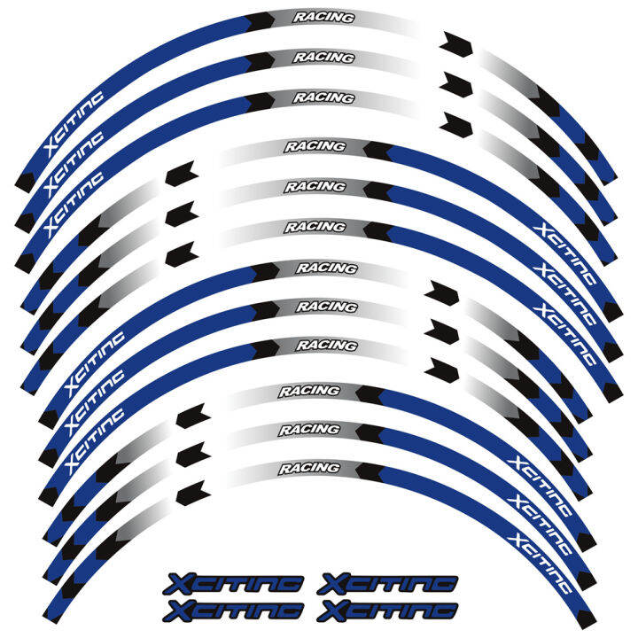 เทปแถบสะท้อนแสงรูปลอกล้อสกูตเตอร์สติกเกอร์แต่งล้อมอเตอร์ไซค์15-14-นิ้ว-x-citing-s-400อุปกรณ์เสริมมอเตอร์ไซค์สำหรับ-s400-kymco-xciting