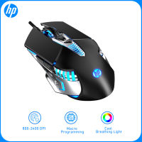 HP G160สายเมาส์สำหรับเล่นเกมส์USBการเขียนโปรแกรมแบบมาโครเกมเม้าส์มาโคร4ปรับDPI Cool LightสำหรับPC E-Sports Gamingกินไก่Cross FireWire Cf