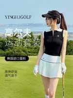 ชุดเทนนิสกระโปรงมีจีบกอล์ฟของผู้หญิงกางเกงเล่นกอล์ฟเกาหลีเสื้อโปโลเล่นกีฬาเสื้อแขนกุดเสื้อแบดมินตัน