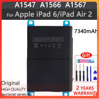 Battery แบตเตอรี่แท็บเล็ต iPad 6 Air 2 A1547 A1566 A1567 7340MAh แท็บเล็ตแบตเตอรี่เครื่องมือฟรี