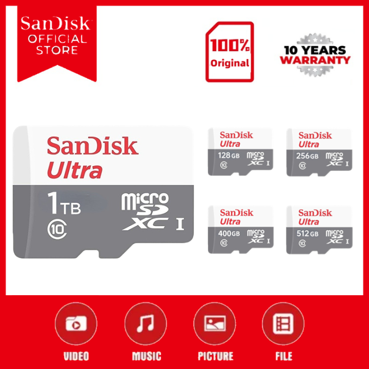 Sandisk Ultra Micro Sdxc A1 Series Uhs I Class 10 High Speed 128gb 256gb 400gb 512gb 1tb Sdsqua4