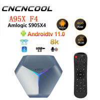 Cncncool A95X F4 RGB แสงสมาร์ททีวีกล่อง Android 11 amlogic S905X4 4กรัม64กิกะไบต์32กรัม WiFi BT Media Player A95XF4 4G128G ตั้งกล่อง