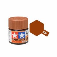 สีทามิย่าสูตรน้ำ Tamiya Acrylic X34 Metallic Brown 10ml