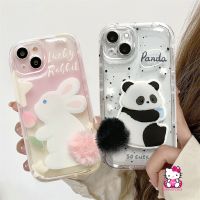 เคสโทรศัพท์มือถือ ผ้ากํามะหยี่ขนนิ่ม ลายกระต่ายแพนด้าน่ารัก สําหรับ Samsung A14 A13 A04s A20s A51 A50 A71 A04 A12 A20 A21s A52s A02s A52 A53 A31 A30 A30s A03s A54 A10s A22 A34 A23 A32 A04E A03 A11