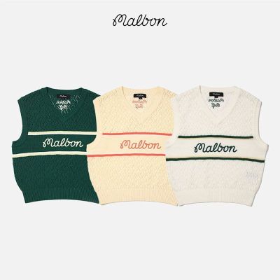 23 exclusive new South Korea golf summer clothing MALBON paragraphs women knitting mesh thin sleeveless vest golf
