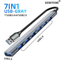 KEBETEME 7 In 1 USB ชนิด C 7พอร์ตเครื่องแยกอเนกประสงค์อะแดปเตอร์ OTG USB อะแดปเตอร์ไฟสำหรับคอมพิวเตอร์พีซีสมาร์ทโฟนแล็ปท็อป