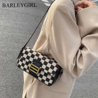 Barleygirl Small PU Leather Check Pattern Flip Crossbody Bag Womens Winter Fashion Luxury Travel Shoulder Handbag and Wallet