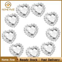 Home Fine 10 Rhinestone Crystal HEART Button Flatback Wedding Craft Embellishment 25mm