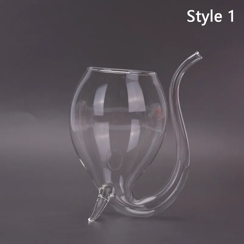 Heat-resistance Vampire-Wine Juice Clear Glass Cups With Drinking Tube  StrawS