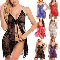 【jw】▨  Womens Sleepwear Short V-neck Night Wear Peignoirs Female Clothing