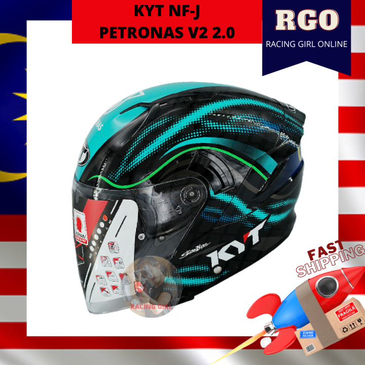 KYT NFJ PETRONAS V2 2.0 DOUBLE VISOR NFJ SPECIAL EDITION HELMET