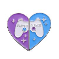 Purple Blue Heart style Brooch cartoon game console Metal badge Clothing bag Decorative pin Accessories wholesale Gift to friend Fashion Brooches Pins