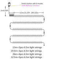 LED S Tring นางฟ้าไฟสีเขียวลวดกลางแจ้งคลัสเตอร์ไฟต้นคริสต์มาสพวงมาลัยสำหรับปีใหม่ถนน Home Decor งานแต่งงาน