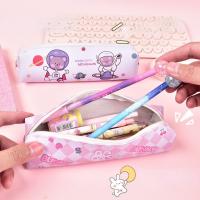 CHUANGANG กระเป๋านักเรียนสไตล์เกาหลี,กันน้ำหนัง PU กระเป๋า Pouch Pensil เครื่องเขียน