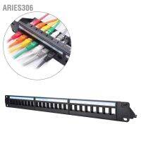 Aries306 แผงกระจายสายเคเบิล CAT6 24 พอร์ต แบบติดตั้งได้ 19 นิ้ว (ไม่รวมโมดูล)