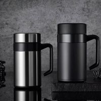 ✁✽❏ 304 Stainless Steel Thermal Mug Thermos Water Bottle Tea Tumber For Office Water Cup With Handle Coffee Mug Tea Cup Man Gifts