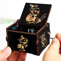 Wooden Hand Cranked Music Box Jack Sparrow Music Box Pirates of The Carib Demon Slayer Figura Children Toys Valentine Gifts