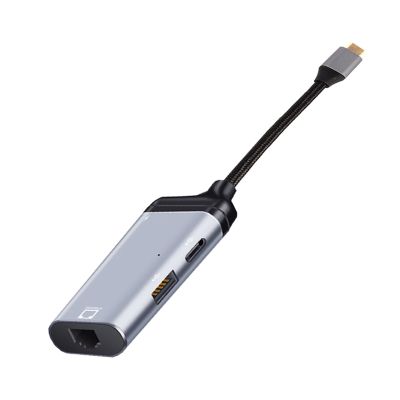 3 in 1 Type-C to Gigabit Ethernet Rj45 Lan PD Charging USB C Data Port Converter Adapter for TV PC MacBook Samsung S20