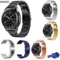 ":{》สายนาฬิกาข้อมือสแตนเลส22มม. สำหรับเกียร์ S3สายคล้องแบบคลาสสิค S3สำหรับ Galaxy Watch สร้อยข้อมือ46มม. พร้อมเครื่องมือปรับแต่ง