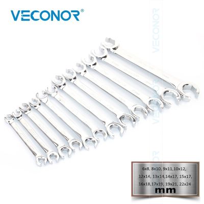 12PCS Flare Nut Wrench Spanner Set of Multitools Oil Pipe Wrench Full Polish High Torque Hand Tool A Set of Keys