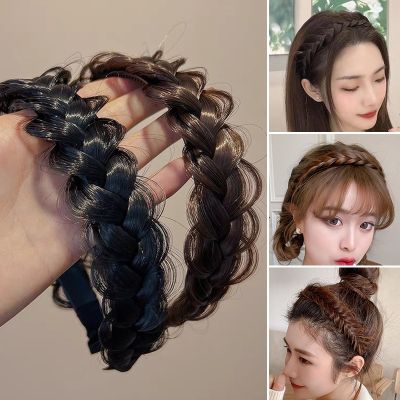 【YF】 New Women Braid Wig Headband Non-Slip Hair Hoop Headdress Fashion Female Hairstyle Hairband For Girls Accessories Headwear