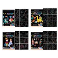 Scratch Paper Art Set Rainbow Scratch-Off Craft Kit Black Scratch Paper Set 9 Sheets Of Double-Sided Scratch Odorless Rainbow Paper For DIY Crafts ideal