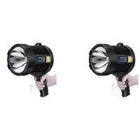 2X Rechargeable Spotlight,100000 Lumens LED Spot Lights Handheld Flashlight Super Bright Outdoor Solar Spotlights