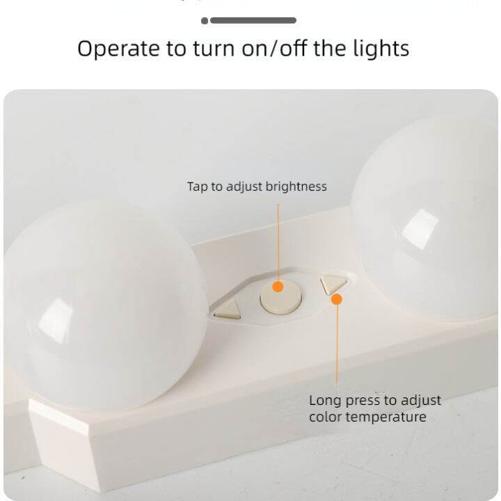 mzd-หลอดไฟ-led-5สี-กระจกมีไฟสำหรับแต่งหน้าโต๊ะเครื่องแป้งห้องน้ำฟรีกระดาษกาวแบบมีรูพรุนกระจกหน้าหอพักแบบชาร์จไฟได้รองพื้นปกปิดริ้วรอยโคมไฟติดผนัง