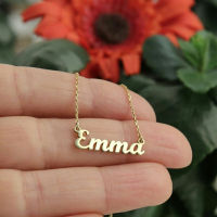 Dainty Tiny First Name Custom Nameplate Pendant Stainless Steel Necklace for Women Fashion Personalized Jewelry Mother KidsGift2023