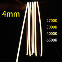 Super Thin COB ไฟ LED Strip 4มม. 480 Ledsm ยืดหยุ่น Linear Light Bar ริบบิ้นไดโอดเทป Band Warm White 3000K 4000K หรี่แสงได้ *