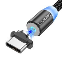 Lovebay สาย Usb หัวแม่เหล็ก Led มือถือ Ios สายชาร์จเร็ว,สาย Type-C แม่เหล็ก Usb หูฟังบลูทูธไร้สาย Iphone สำหรับชาร์จ