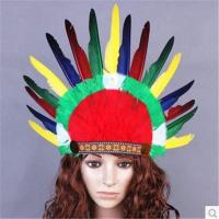 Indian chief wears a headdress Halloween costume props hat seven-color headband