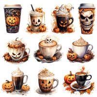 Halloween Coffee Stickers Crafts And Scrapbooking stickers kids toys book Decorative sticker DIY Stationery