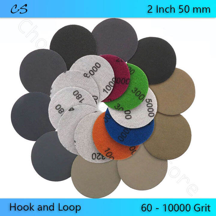 2 Inch 50mm Sandpaper Discs Grit 60 to 10000 Hook and Loop Wet/Dry