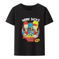 Camiseta divertida para hombre y mujer, camisa fresca de Beavis buthead Work Sucks Fashiont, playera divertida para hombre