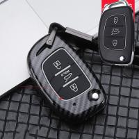 ℗ Carbon Fiber Car Key Cover Case for Hyundai Ix35 IX45 IX25 I10 I20 I30 HB20 Sonata Verna Solaris Santa Elantra Mistra Protection