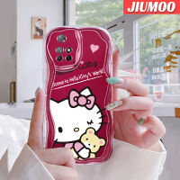 เคส JIUMOO สำหรับ Xiaomi MI Redmi Note 11 11S Poco M4 Pro 4G เคสรูปหมีแมวการ์ตูนลวดลายดีไซน์ใหม่ขอบคลื่นเนื้อครีมนิ่มเคสมือถือกันกระแทกแบบใสโปร่งใสลายกล้องถ่ายรูปเรียบง่ายฝาครอบป้องกันอ่อนโยน