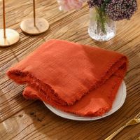 43cm17in Rust ผ้าเช็ดปากงานแต่งงานผ้าฝ้ายผ้าชนบทผ้าเช็ดปากผ้าเช็ดปาก Hanky Tea Towel Dining Place Mats อุปกรณ์จัดงานแต่งงาน Linen Home Table Decor-Laocher