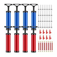 8 Sets Air Pumps Ball Pumps for Inflatables Hand Pump Exercise Ball Inflator with Needle Nozzle Extension Hose