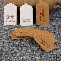 100Pcslot DIY Kraft Paper Tags Scalloped Rectangle Christmas Wedding Favour Birthday Party Gift Card Label Blank Luggage Tags